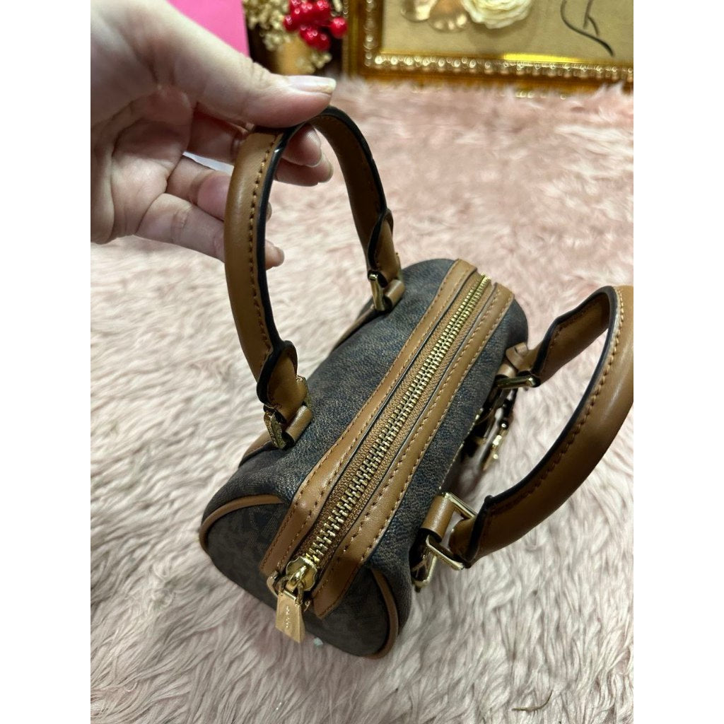 ORIG Preloved MK Bedford Legacy Extra-Small Duffle Crossbody Micro Brown Bag