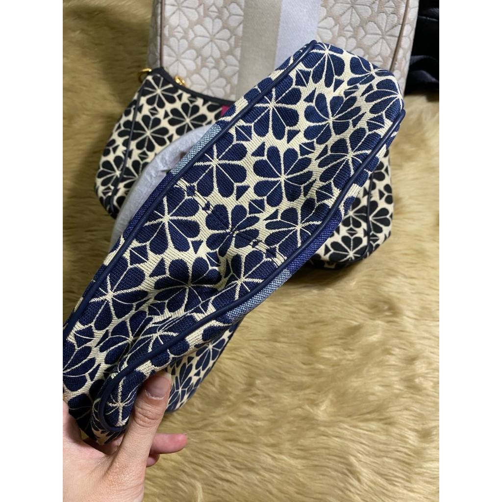 Retail KS Spade Flower Jacquard Stripe Sam Small Shoulder Bag - Blue