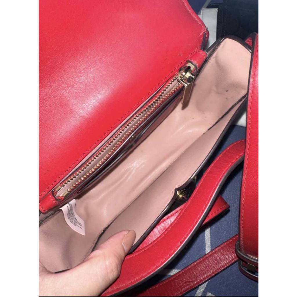 Preloved KS Nicola Twistlock Small Hot Chili Shoulder Bag Red