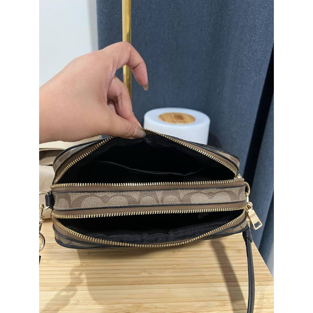 ORIG Preloved CCH RARE Jes Crossbody In Blocked Signature Canvas Brown Bag