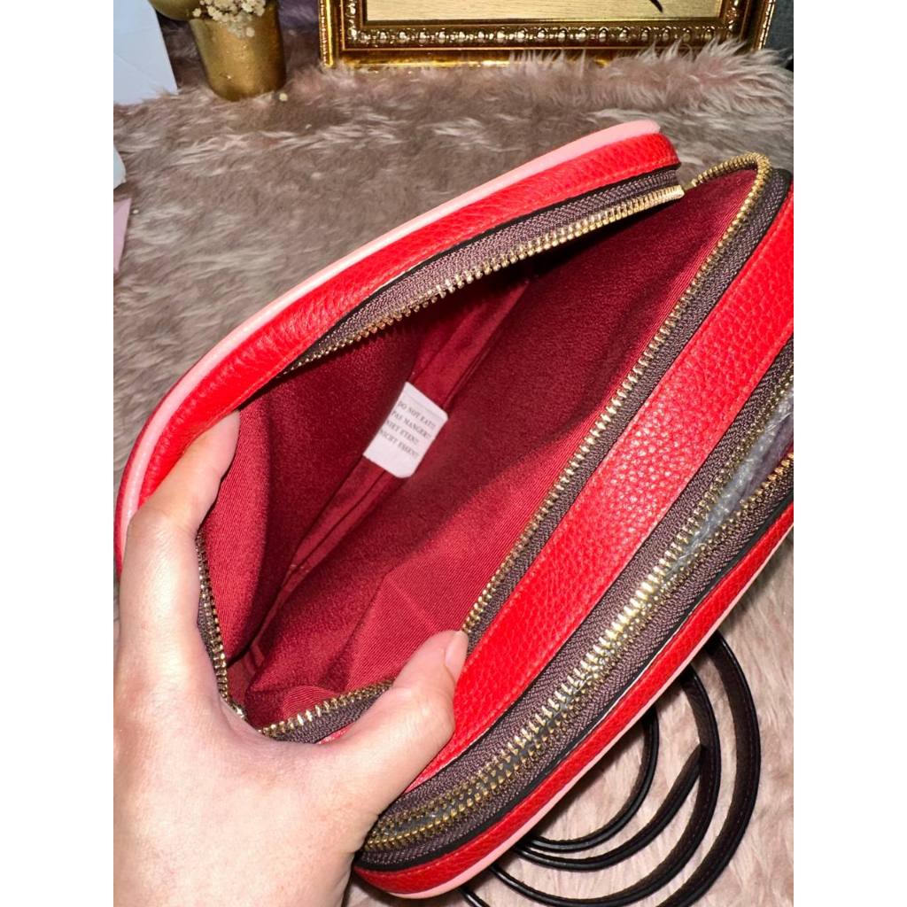 ORIG Preloved CCH Rare Jes Crossbody Double Zip Bag In Colorblock Red