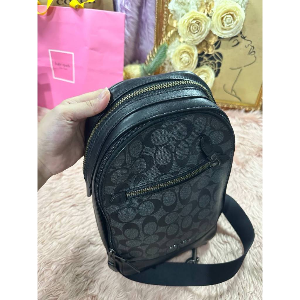 ORIG Preloved CCH Graham Pack In Signature Canvas Black Men Body Bag