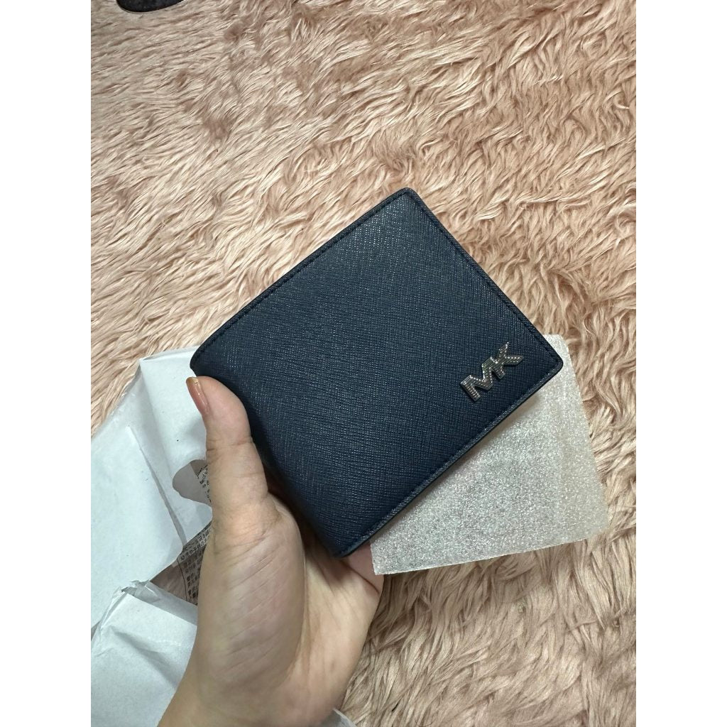 ORIG & IMPORTED MK Rivington Leather Billfold Men's Wallet with Passcase Navy Blue