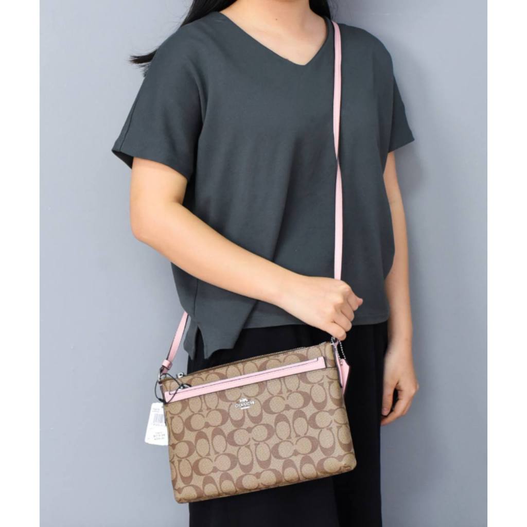 ORIG Preloved CCH POP Crossbody East/West Crossbody Light Khaki Bag with Pouch