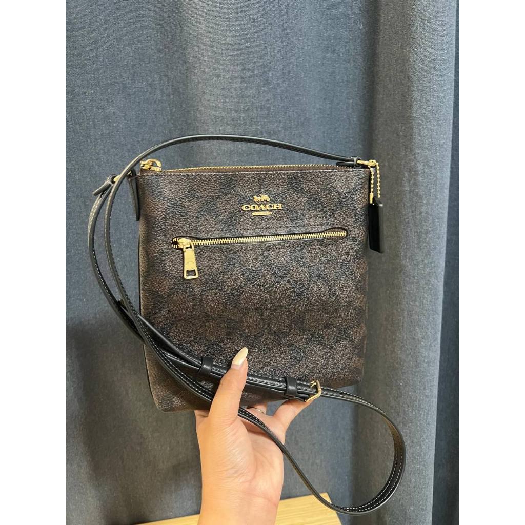 ORIG Preloved CCH Mini Rowan File Brown Bag In Signature Canvas