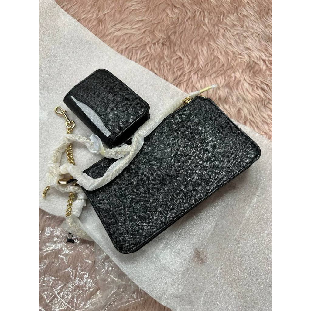 ORIG & IMPORTED CCH Poppy Crossbody Small Black Chain Bag with Wallet