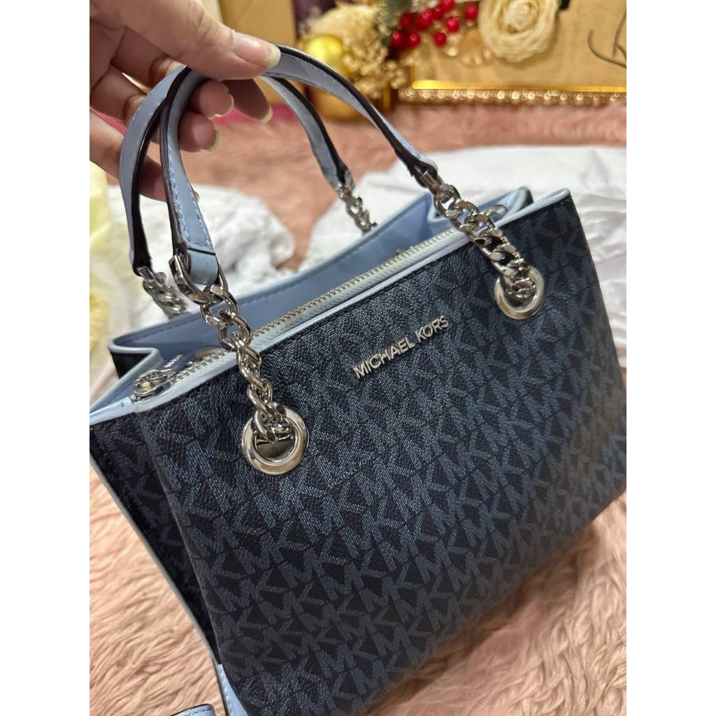 ORIG Preloved MK Teagan Small Crossbody Small Blue Bag