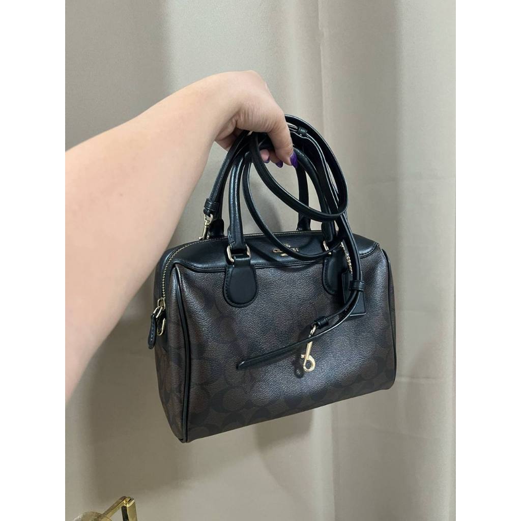 ORIG Preloved RARE CCH Mini Bennett Satchel In Signature Canvas Small Brown Bag