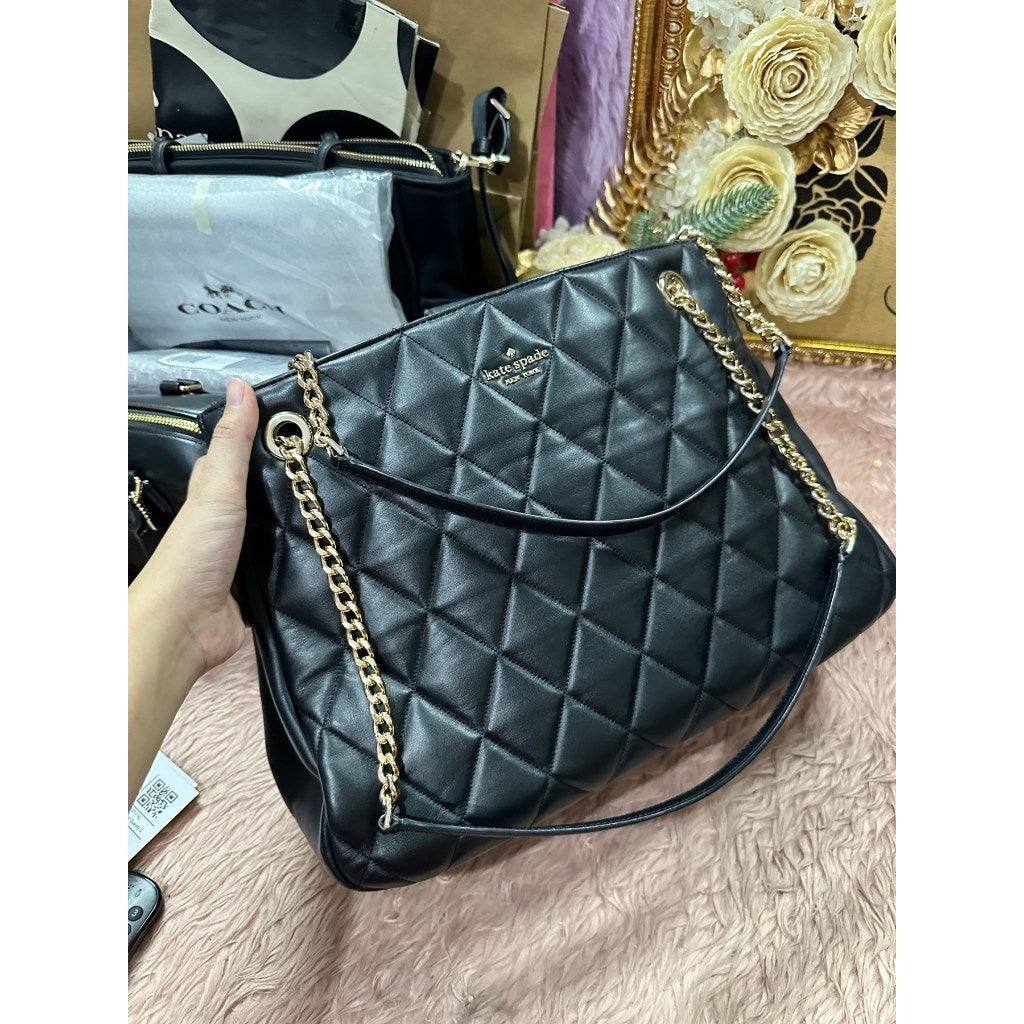 ORIG Preloved KS Large Carey Black Quilted Tote Bag