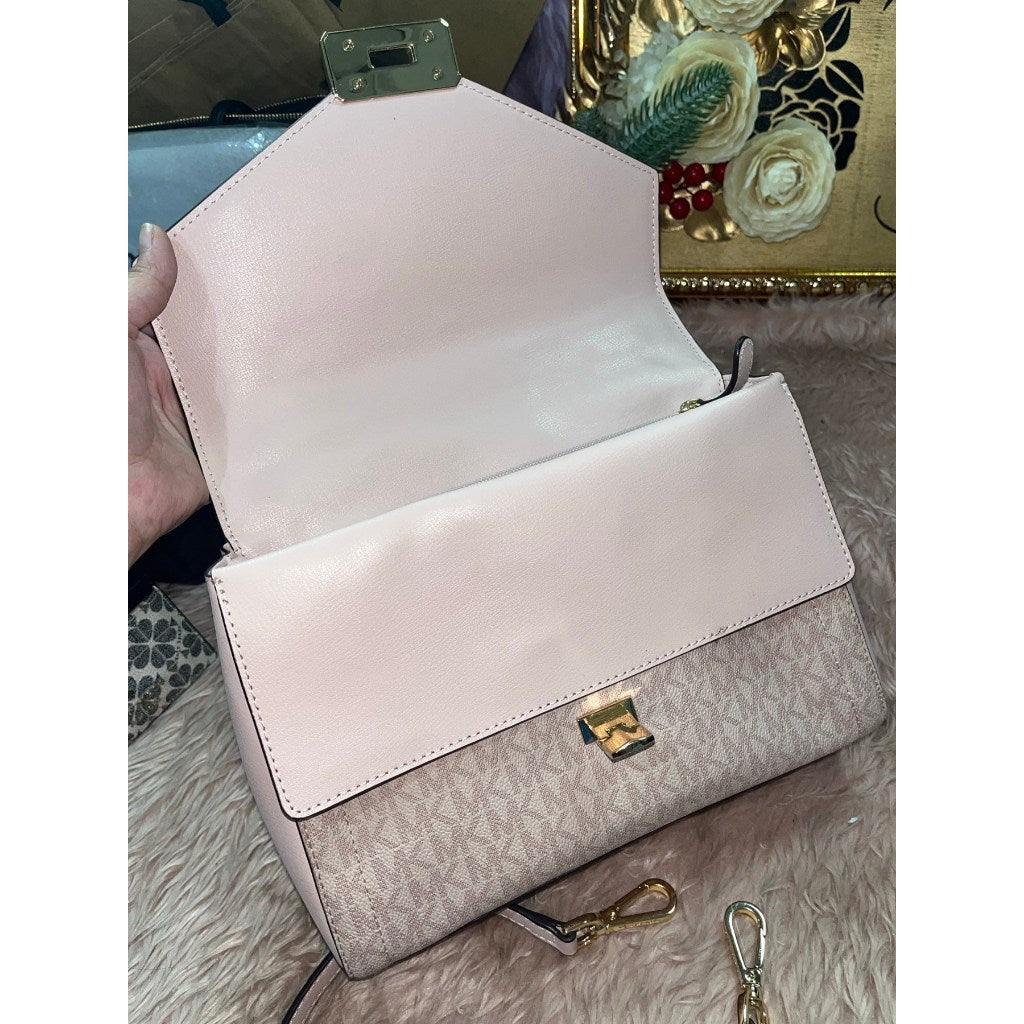 ORIG Preloved MICHAEL KORS MK Sloan Medium Top Handle Satchel Pink Bag