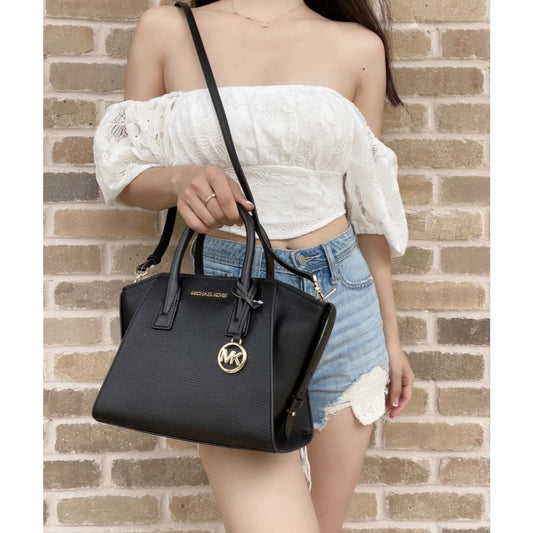 ORIG Preloved MK Avril Small Satchel Black Bag