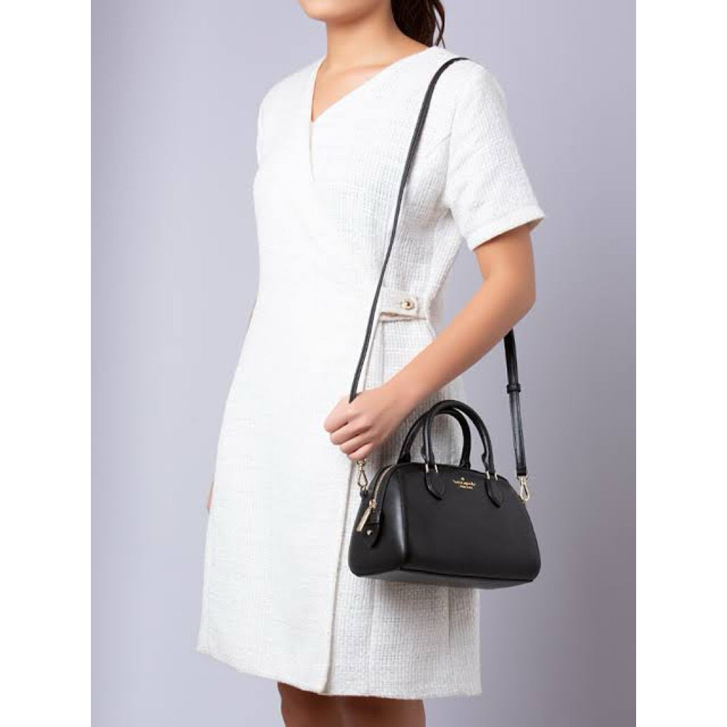 ORIG & IMPORTED KS Madison Dolly Saffiano Leather Duffle Crossbody Bag BLACK BROWN BEIGE WHITE