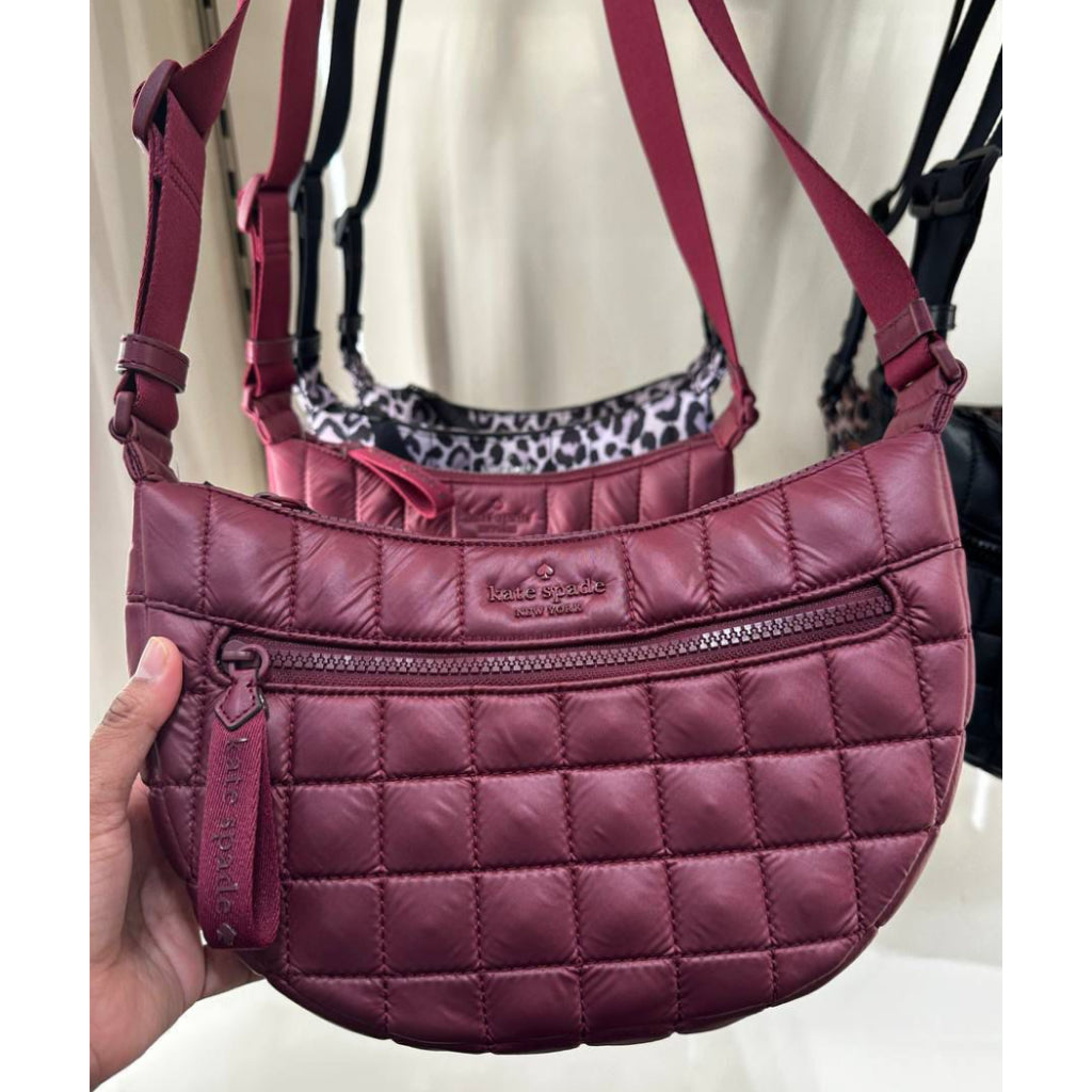 ORIG & IMPORTED KS Camden Quilted Sling Black Green Bag Red Maroon