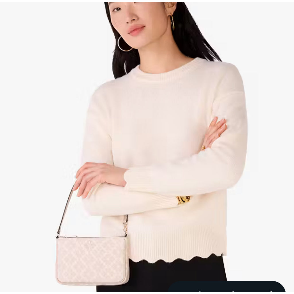 ORIG & IMPORTED KS Leila Spade Flower Convertible Wristlet Small Bag Beige/Black/Pink