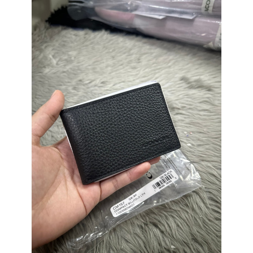 ORIG & IMPORTED CCH Compact Small Slim Bifold Men's Wallet Black