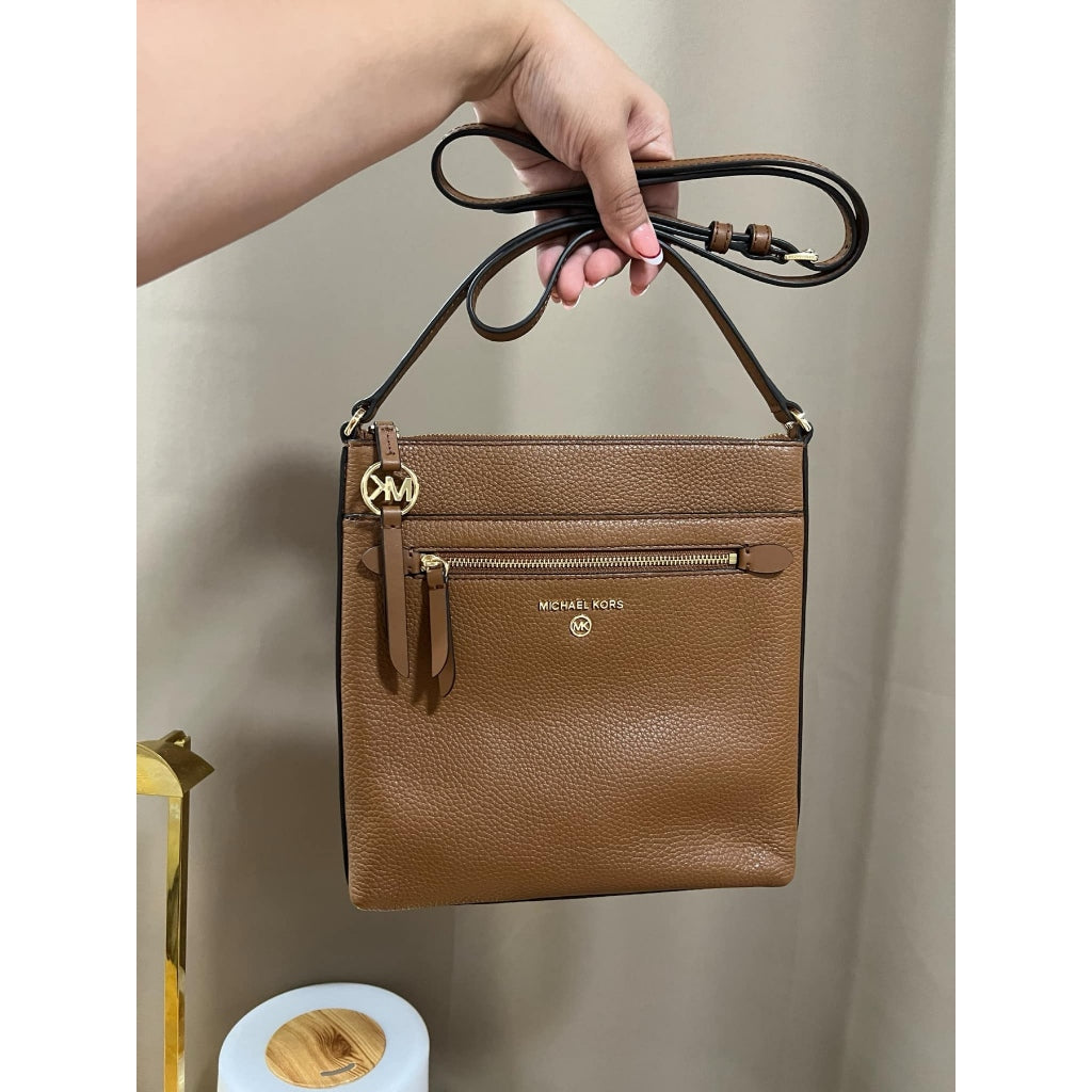 ORIG PRELOVED  MK Jet Set Charm Large North South Flat Crossbody Bag Brown