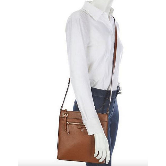 ORIG PRELOVED  MK Jet Set Charm Large North South Flat Crossbody Bag Brown