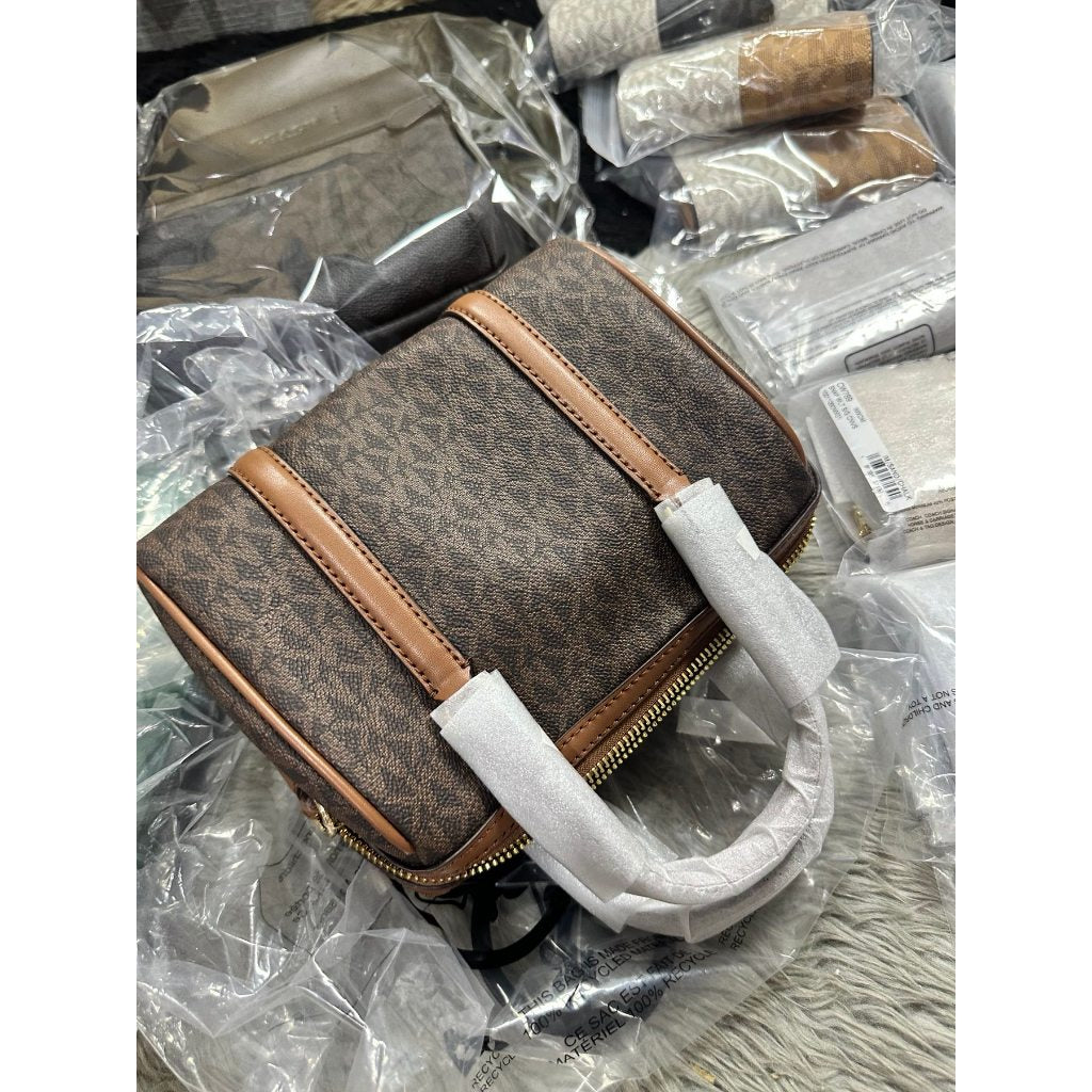 ORIG & IMPORTED MK Jet Set Travel Small Duffle Satchel Crossbody Bag in Brown