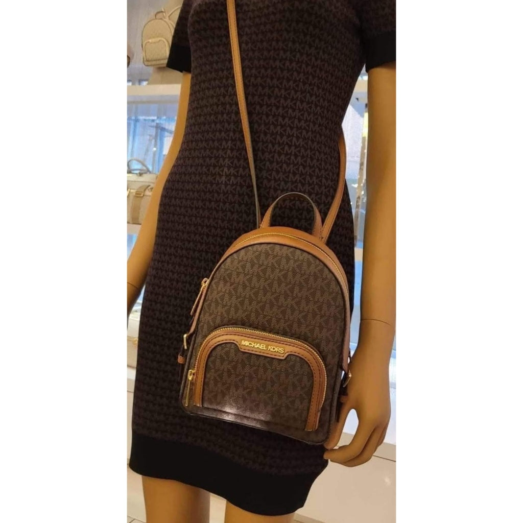 ORIG & IMPORTED MK Jaycee Mini Convertible Backpack Crossbody Bag Brown Black