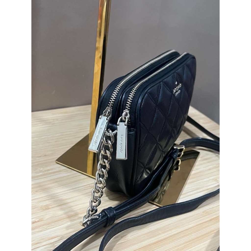 ORIG PRELOVED  KS Natalia Double Zip Small Black Bag