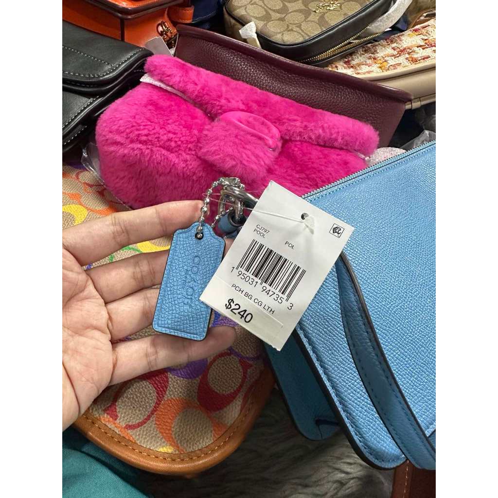ORIG & IMPORTED CCH Retail Pouch Small Bag With Signature Canvas Interior BLUE