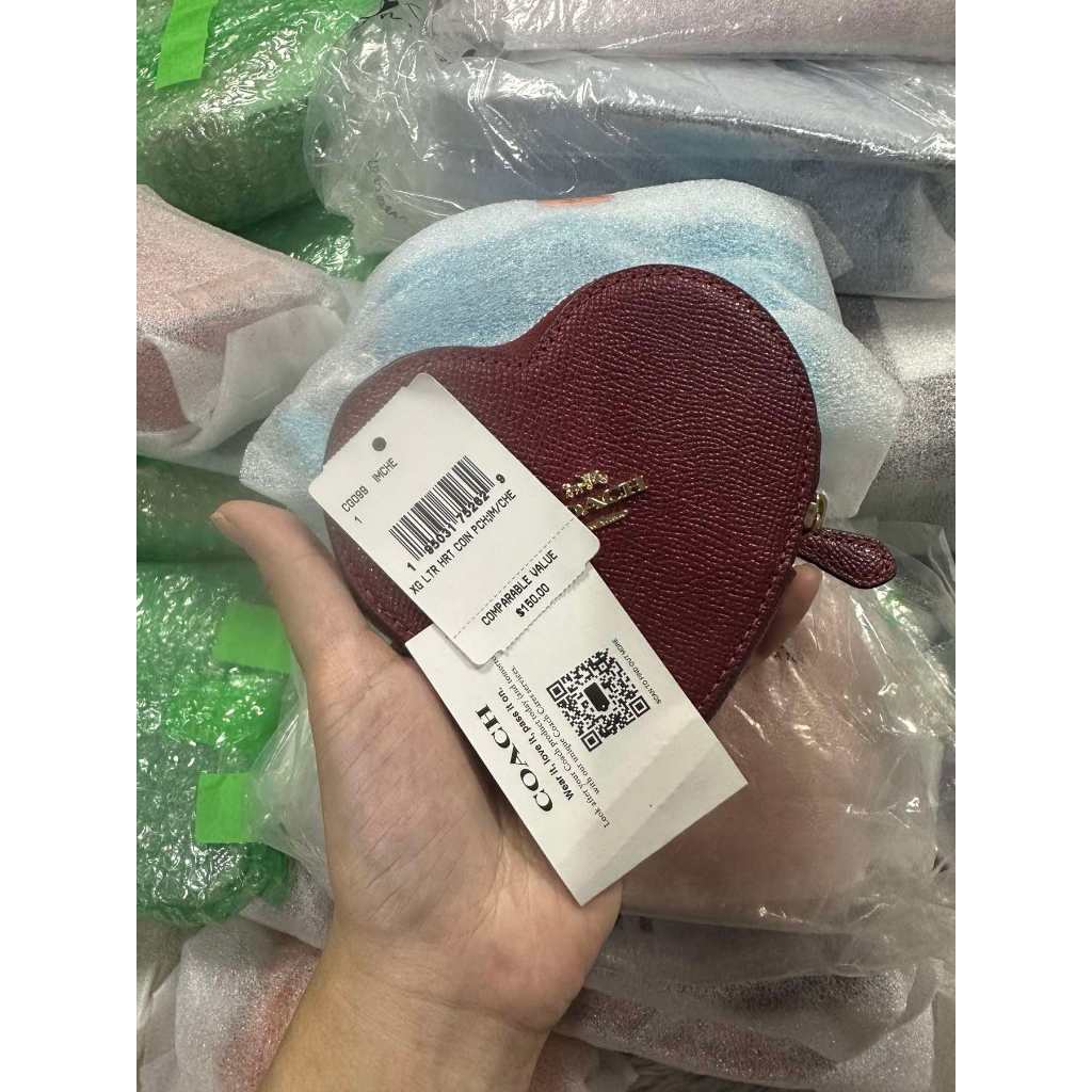 ORIG & IMPORTED CCH Heart Coin Case Small Red Wallet