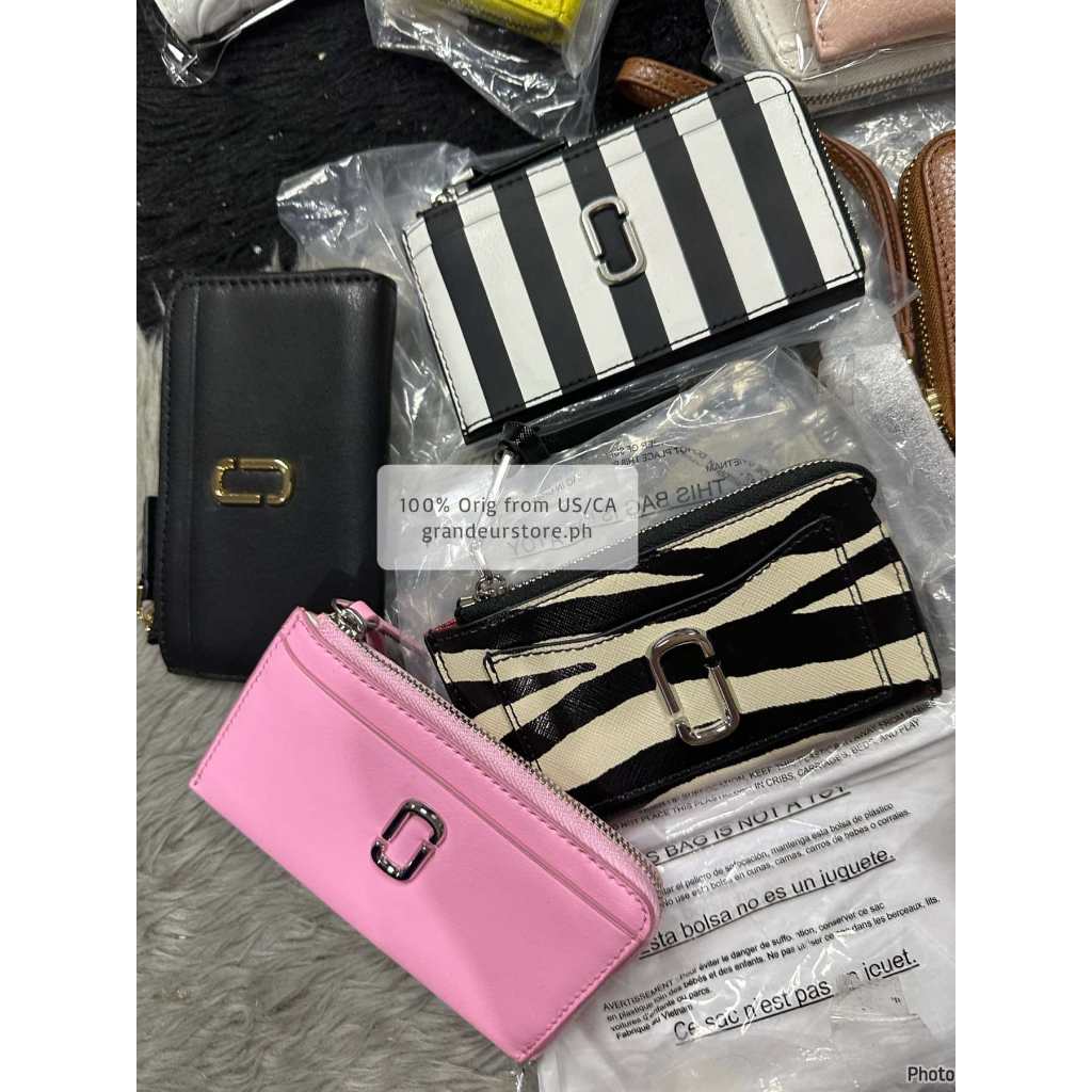 ORIG & IMPORTED MJ The Top Zip Multi Slim Card Wallet Black/Pink