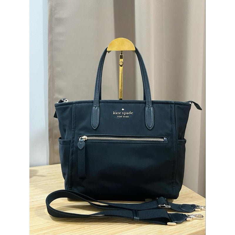 ORIG Preloved KS Chelsea Medium Satchel Nylon Bag - Black
