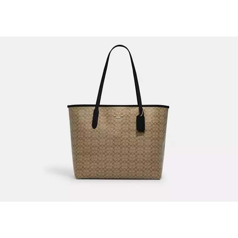 ORIG & IMPORTED CCH City Large Tote Bag In Micro Signature Canva Brown