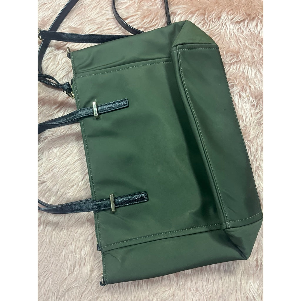 ORIG Preloved KS Dawn Medium Satchel Nylon Bag Olive Green