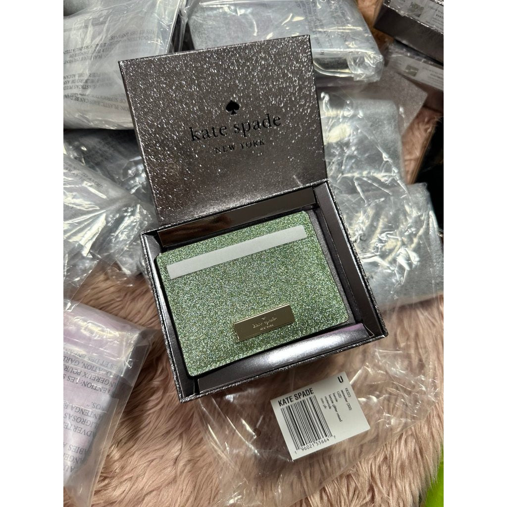 ORIG & IMPORTED KS Kenzie Boxed Small Cardholder Wallet in Black Seawater Green Pink