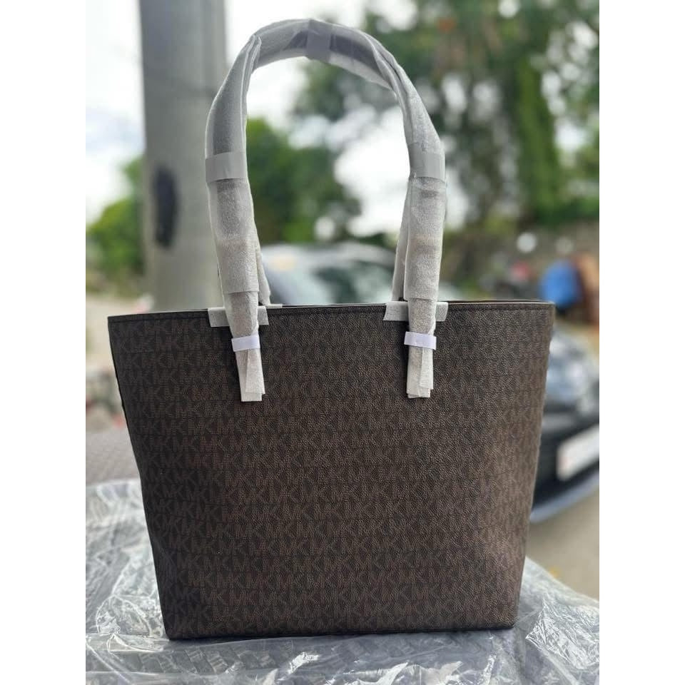 ORIG & IMPORTED MK Jet Set Travel Medium Double Pocket Tote Brown Bag