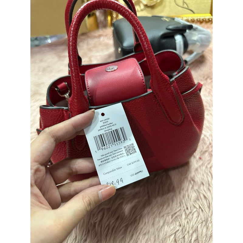 ORIG & IMPORTED KS Dumpling Mini Satchel Bag Black Red Lilac Sand Beige Grey