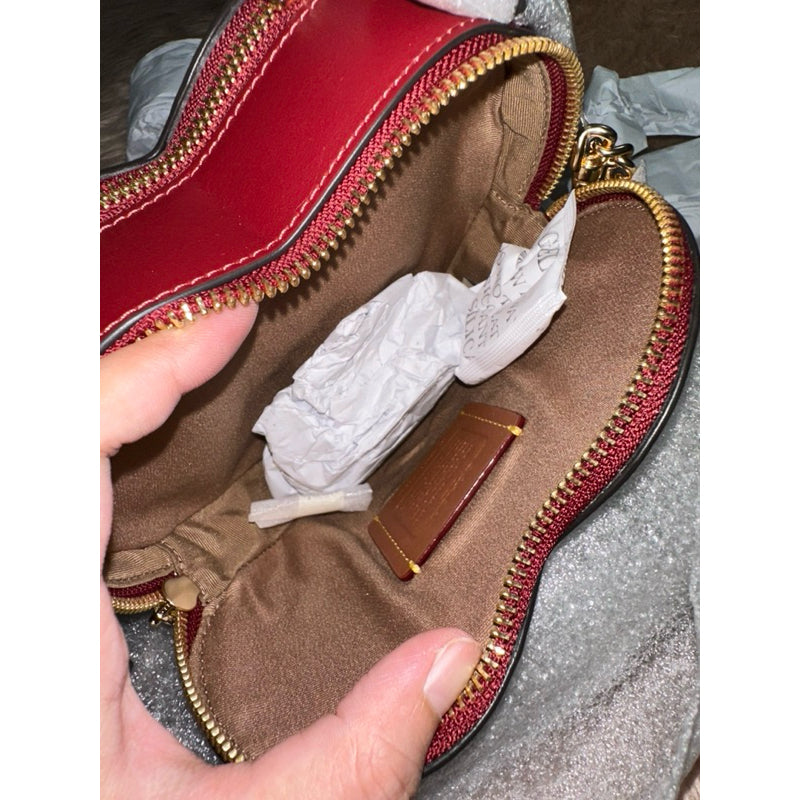 ORIG & IMPORTED CCH Heart Crossbody Bag In Signature Canvas With Cherry Print Brown Bag