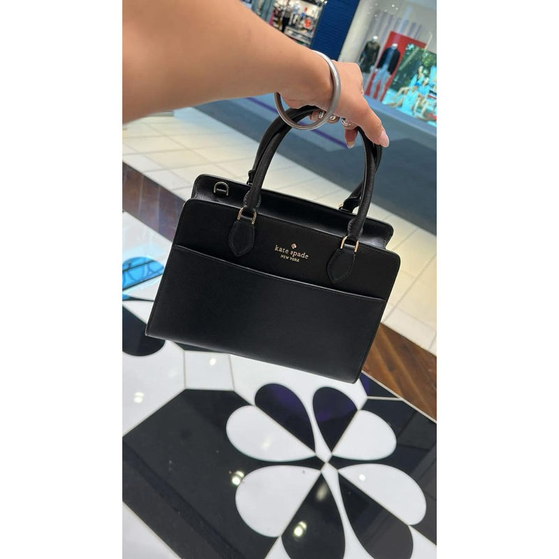 ORIG & IMPORTED KS Madison Small Satchel Bag in Beige / Black
