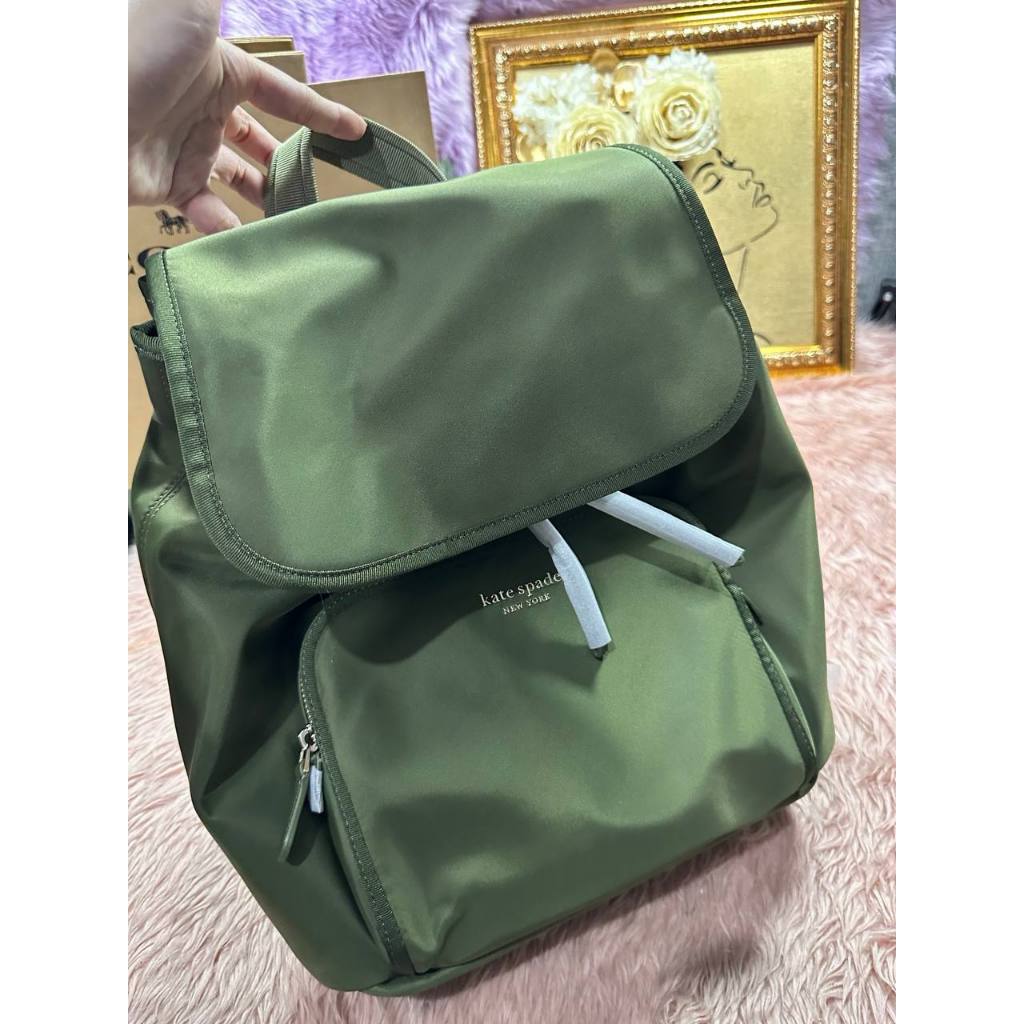 ORIG & IMPORTED KS The Little Better Sam Nylon Medium Backpack Bag in Sapling Green