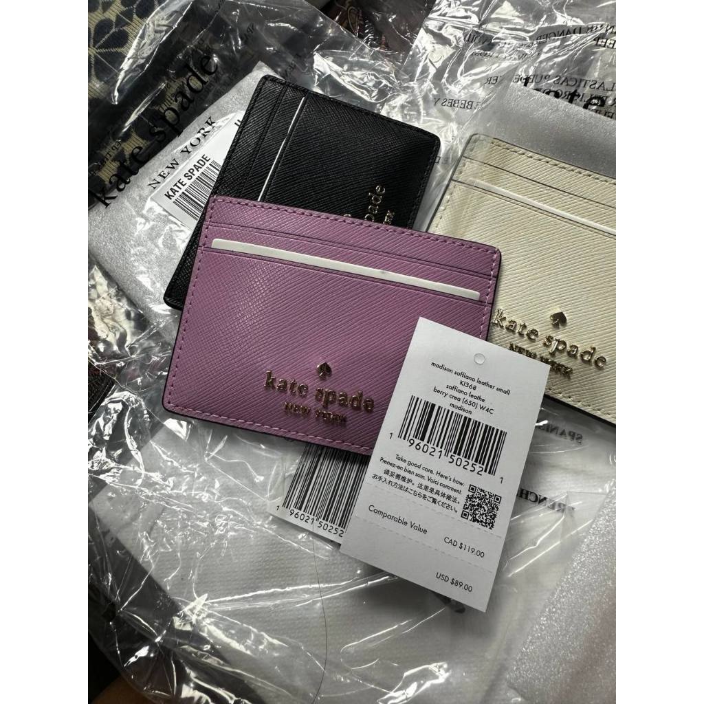 ORIG & IMPORTED KS Madison Small Slim Card Holder Wallet Black Beige Pink White