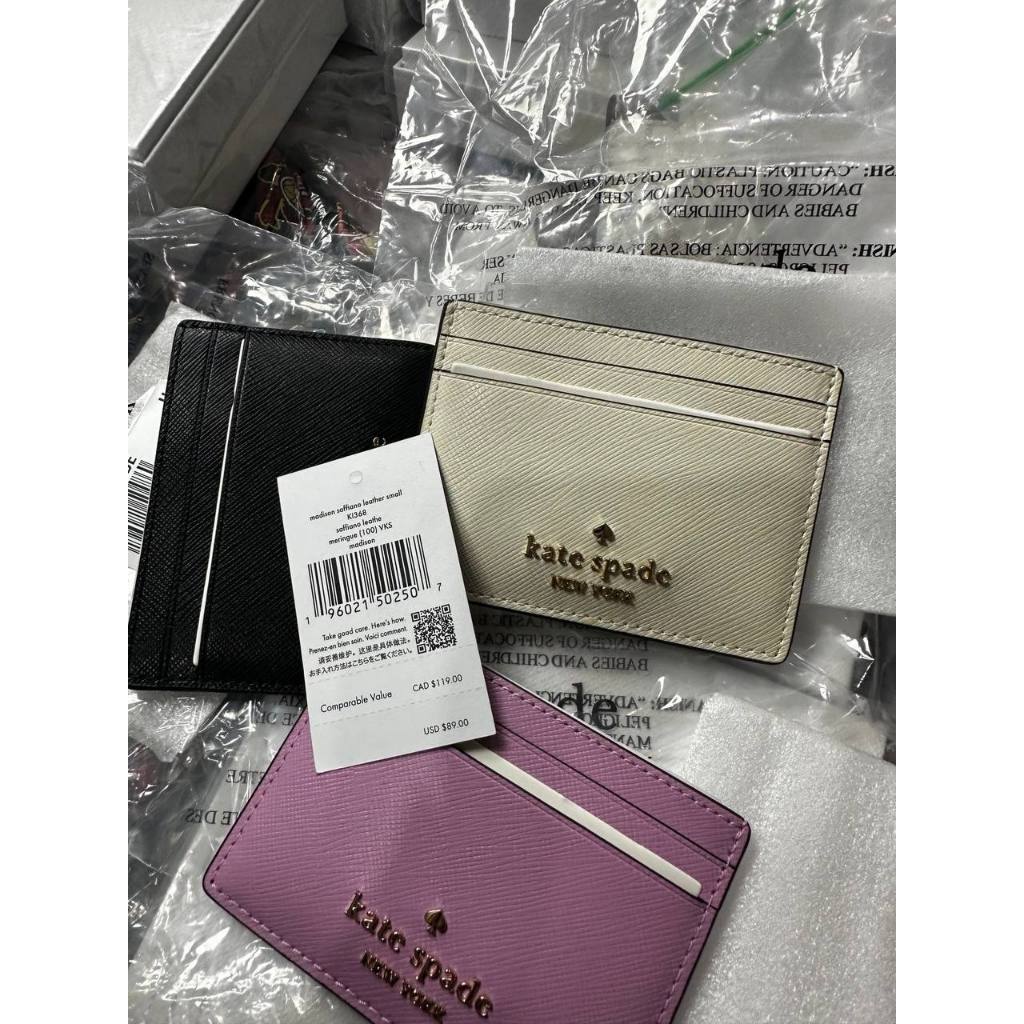 ORIG & IMPORTED KS Madison Small Slim Card Holder Wallet Black Beige Pink White