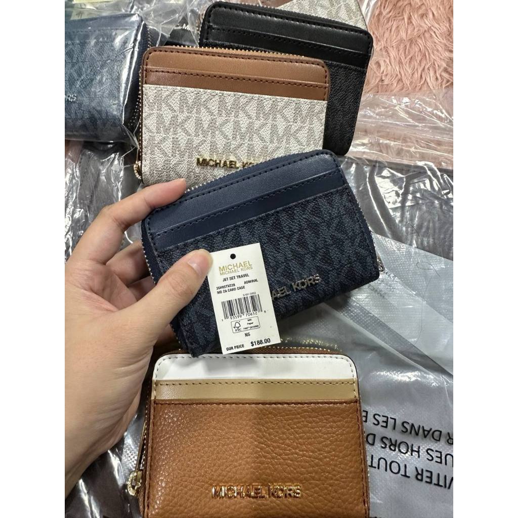 ORIG & IMPORTED MK Jet Set Travel Zip Around Card Case Small Coin Card Wallet