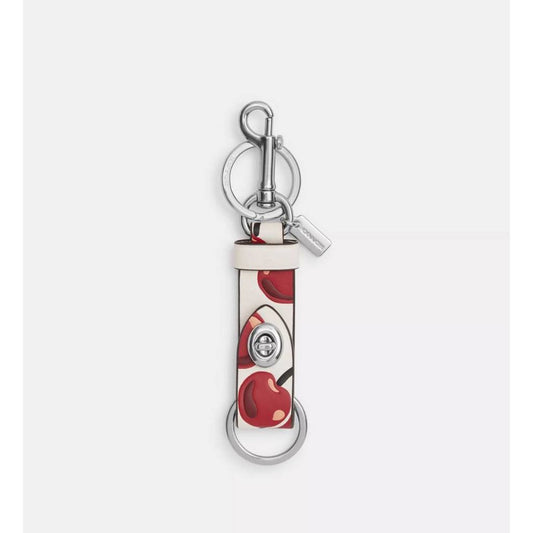 ORIG & IMPORTED CCH Trigger Snap Bag Charm With Cherry Print White Keychain