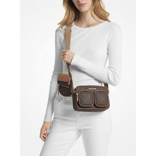 ORIG & IMPORTED MK Jet Set Medium Signature Logo Crossbody Brown Bag with Case for Airpods