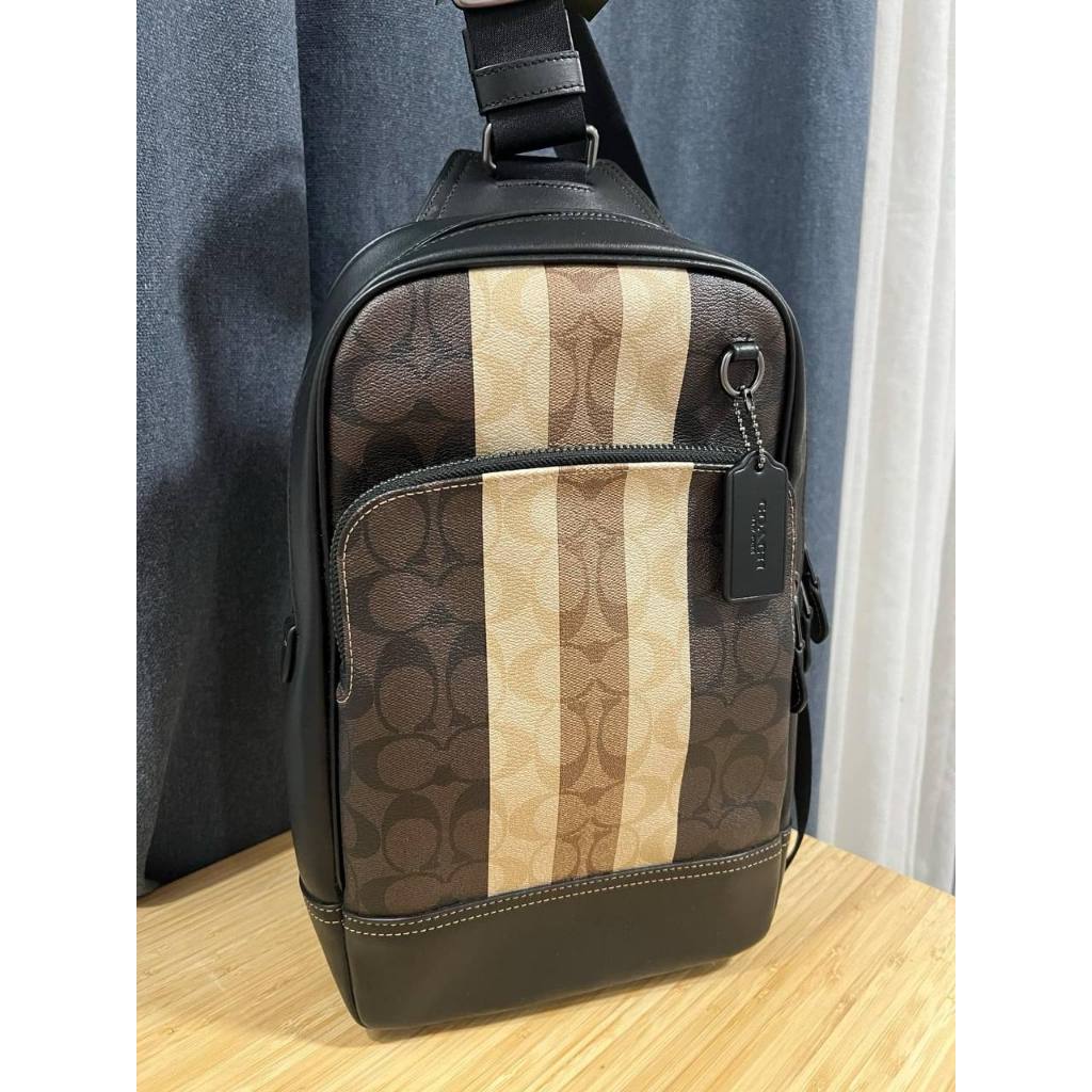ORIG Preloved CCH Graham Pack In Blocked Brown Men Bag