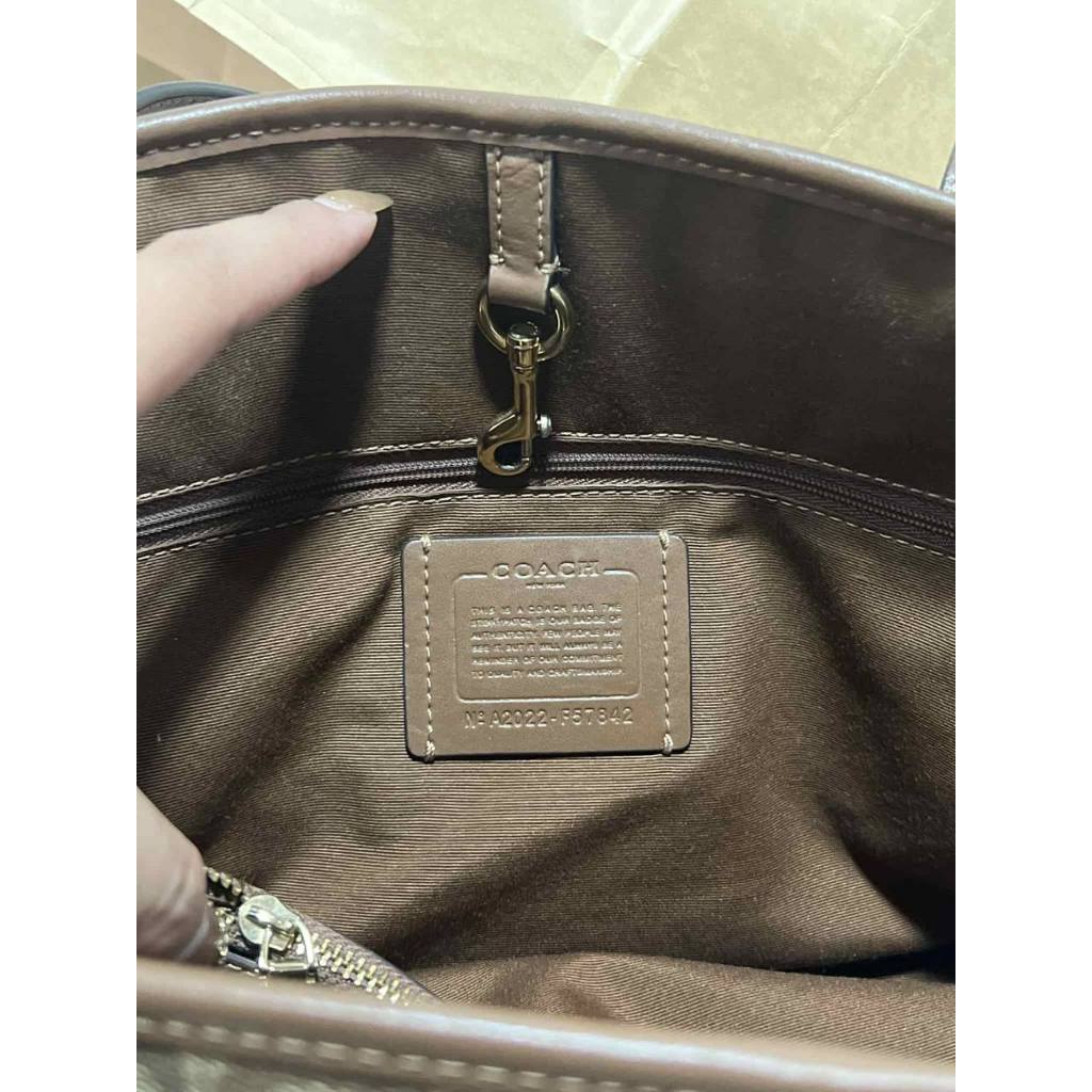 ORIG Preloved CCH Drawstring Carryall Large Tote Satchel Bag Khaki Brown