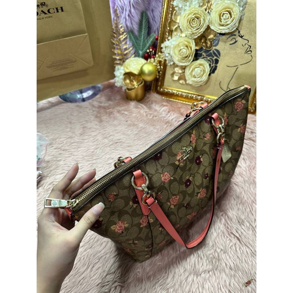 ORIG Preloved CCH Ava Tote Large Floral Brown Bag