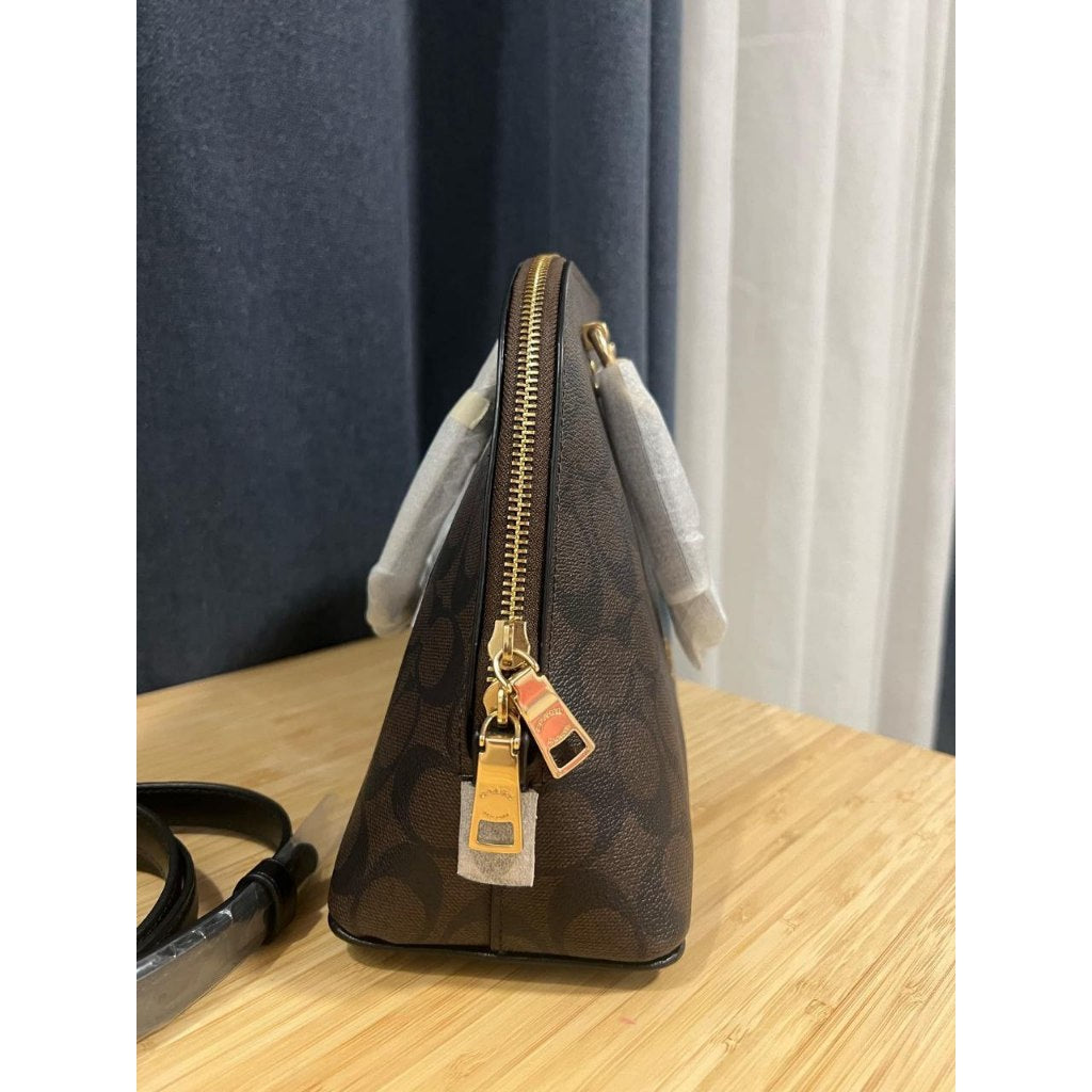 ORIG & IMPORTED CCH Katy Satchel In Signature Canvas Brown Bag