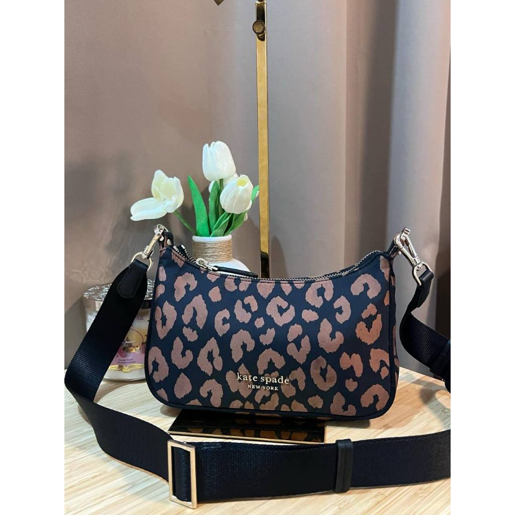 ORIG PRELOVED KS Retail Sam Leopard Nylon Small Crossbody Bag
