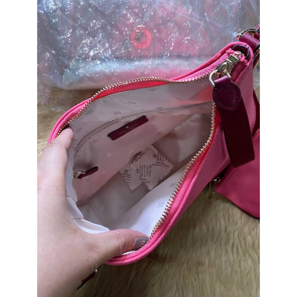 ORIG & IMPORTED KS Chelsea Nylon Bag w/ Coin Purse Pink
