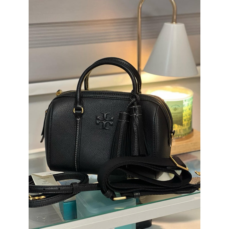 ORIG & IMPORTED TB Mini Thea Satchel Dome Duffle Black Bag