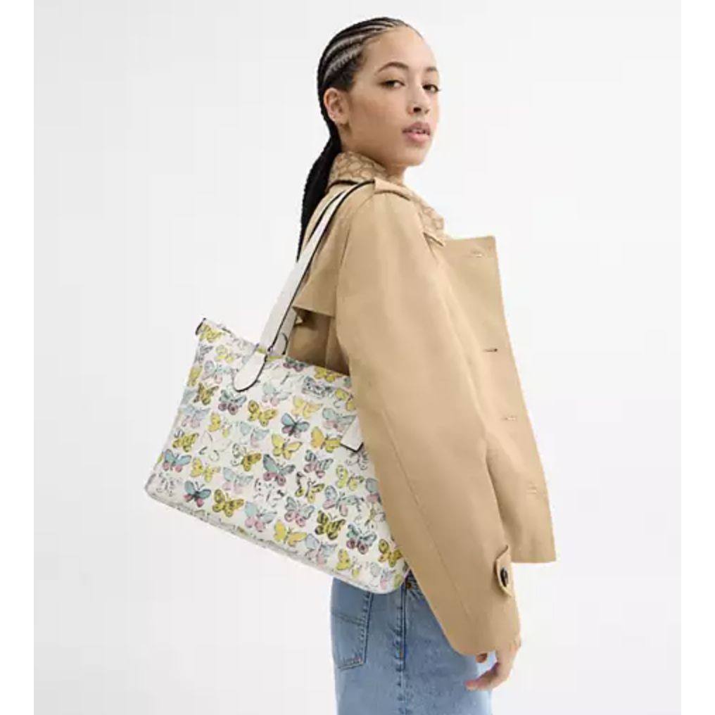 ORIG & IMPORTED CCH Gallery Tote White Bag With Butterfly Print