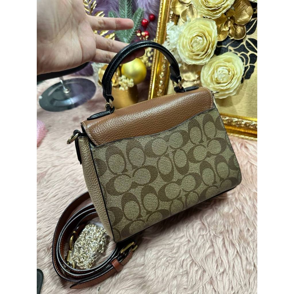 ORIG Preloved CCH Morgan Top Handle Satchel Bag Brown